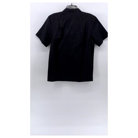 FASHION GALERIA Men's Black Short Sleeve Button-Up Regular-Fit Shirt SZ M - Picture 2 of 8